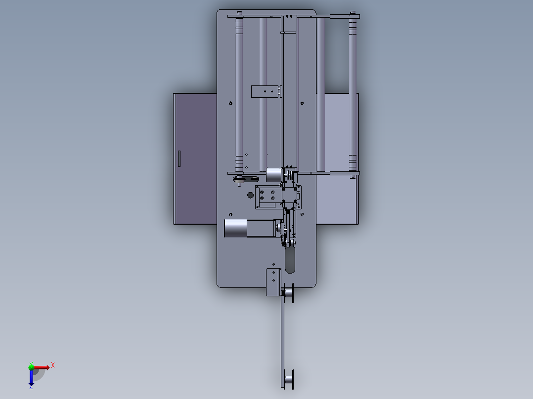 全自动尼龙拉链超音波切断机（sw10可编辑+工程图+BOM）俯视图