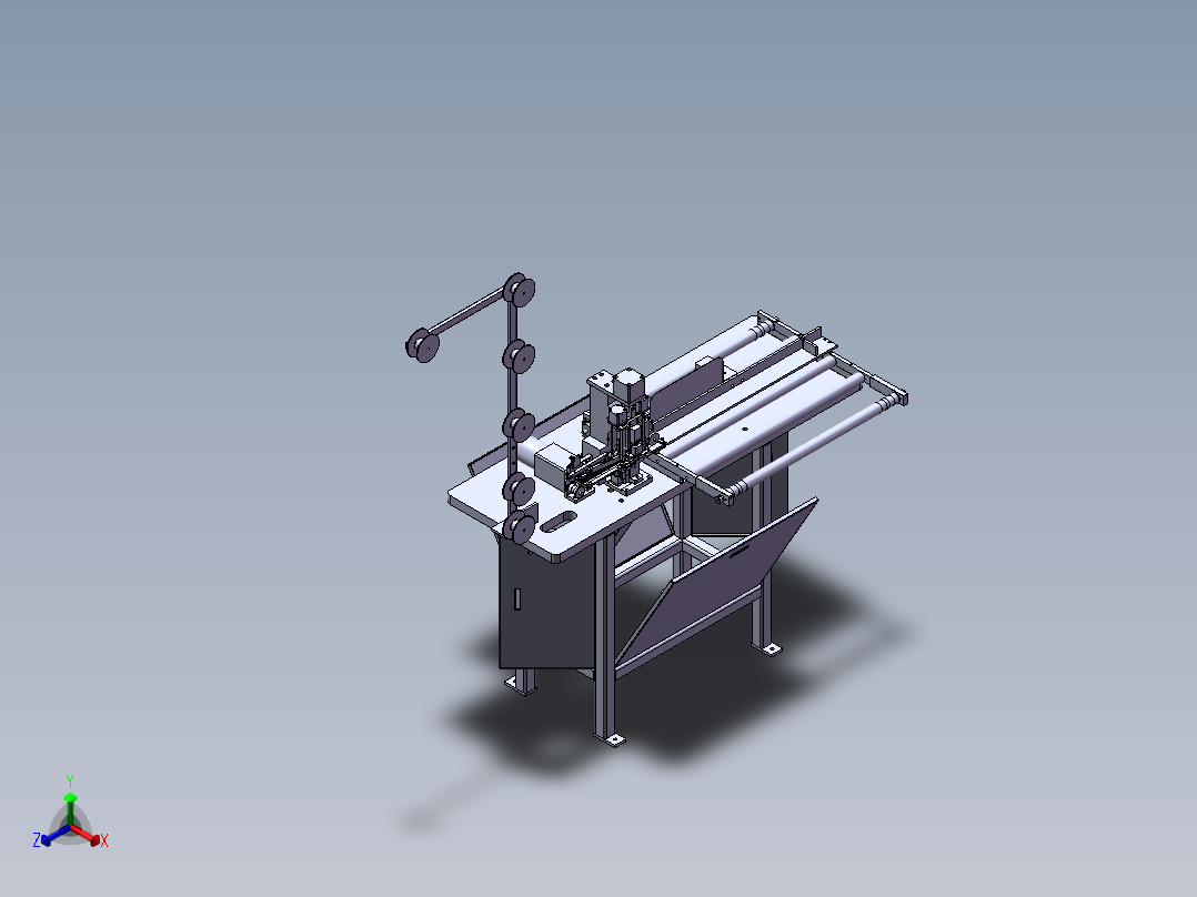全自动尼龙拉链超音波切断机（sw10可编辑+工程图+BOM）正等轴测图
