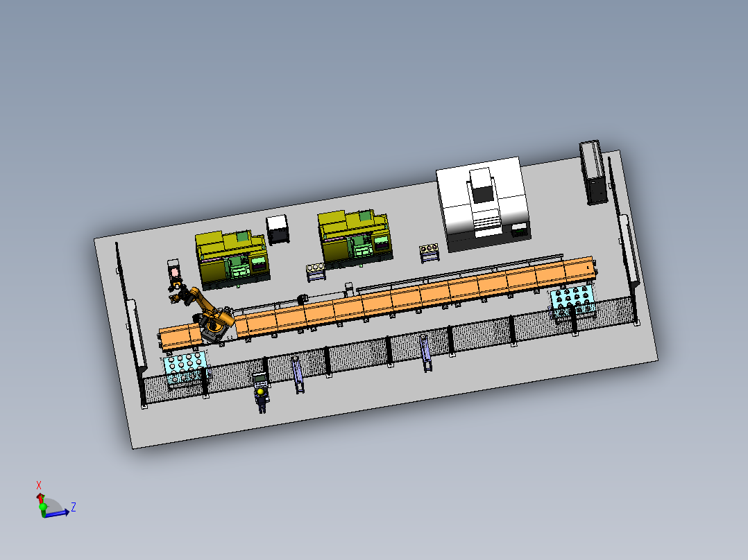 油缸盖自动化加工产线方案SW15设计主视图
