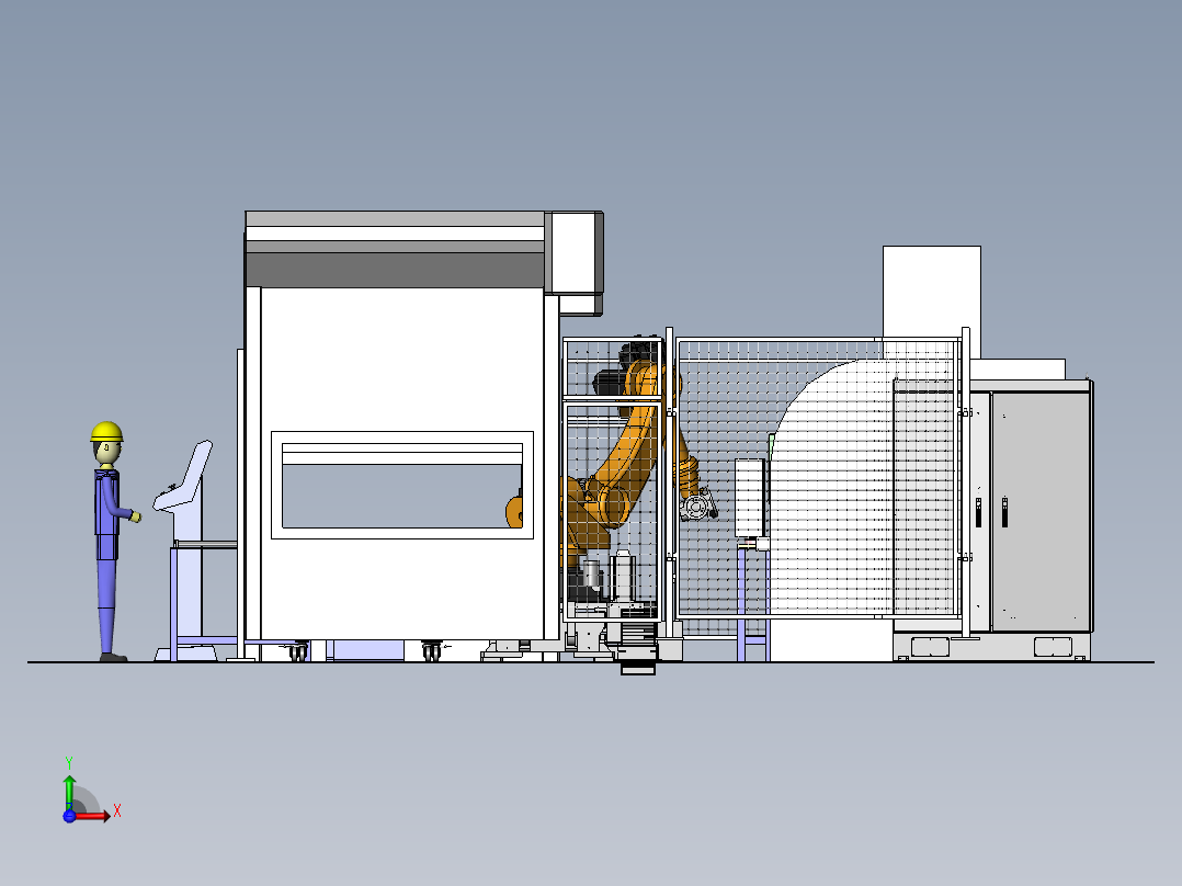 油缸盖自动化加工产线方案SW15设计前视图