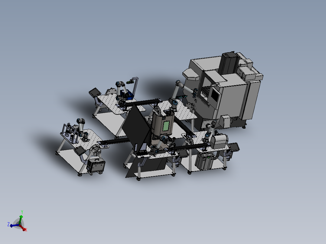 自动化流水零件检测站主视图