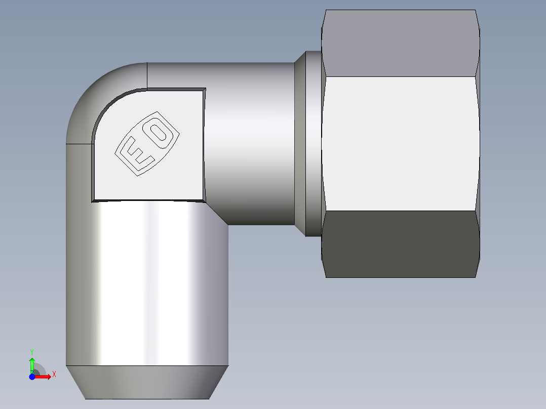 卡套式工业通用硬管接头EO_Weld_elbown_WAS16ZS前视图