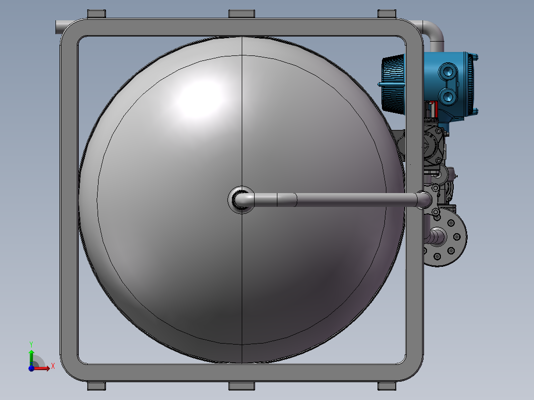 液态氢槽储罐前视图