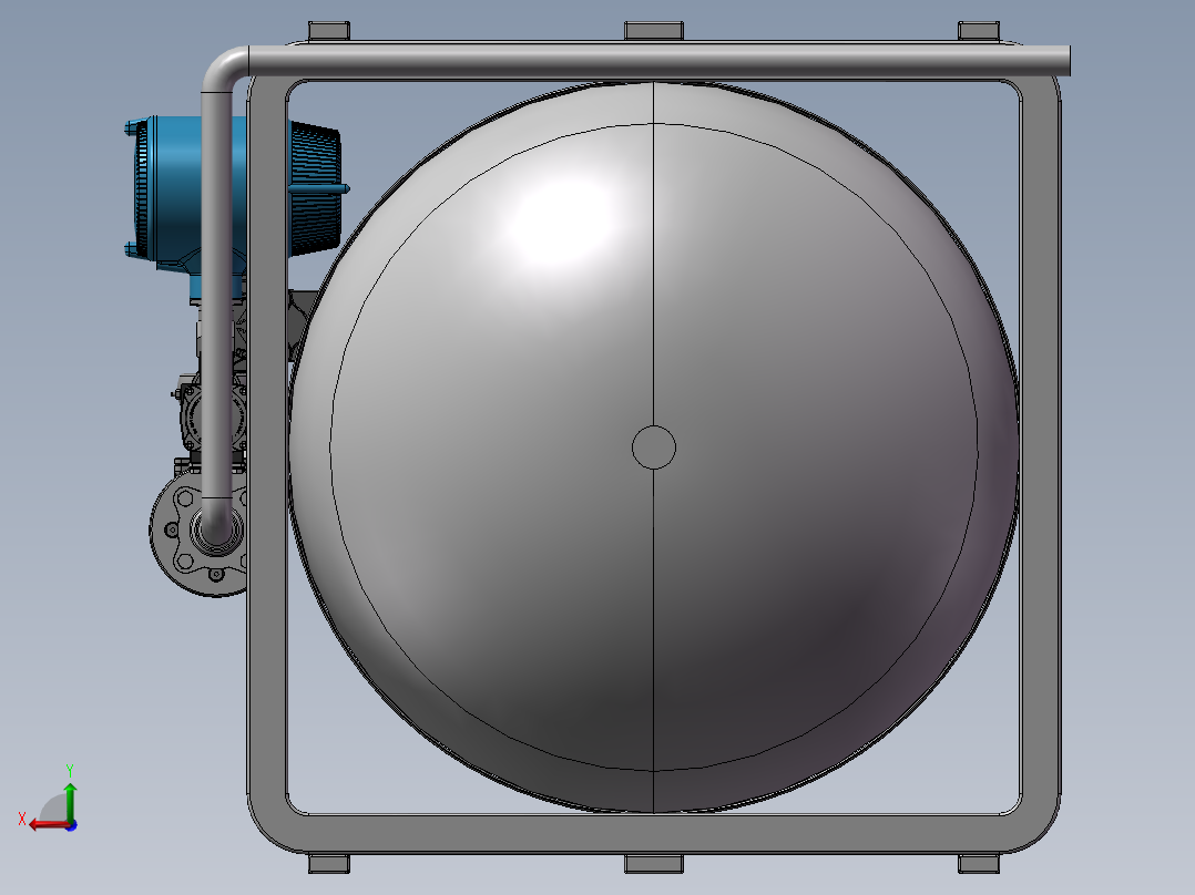 液态氢槽储罐后视图