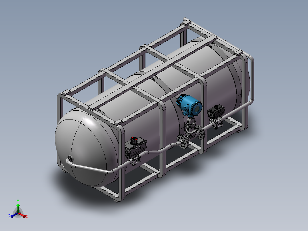 液态氢槽储罐正等轴测图