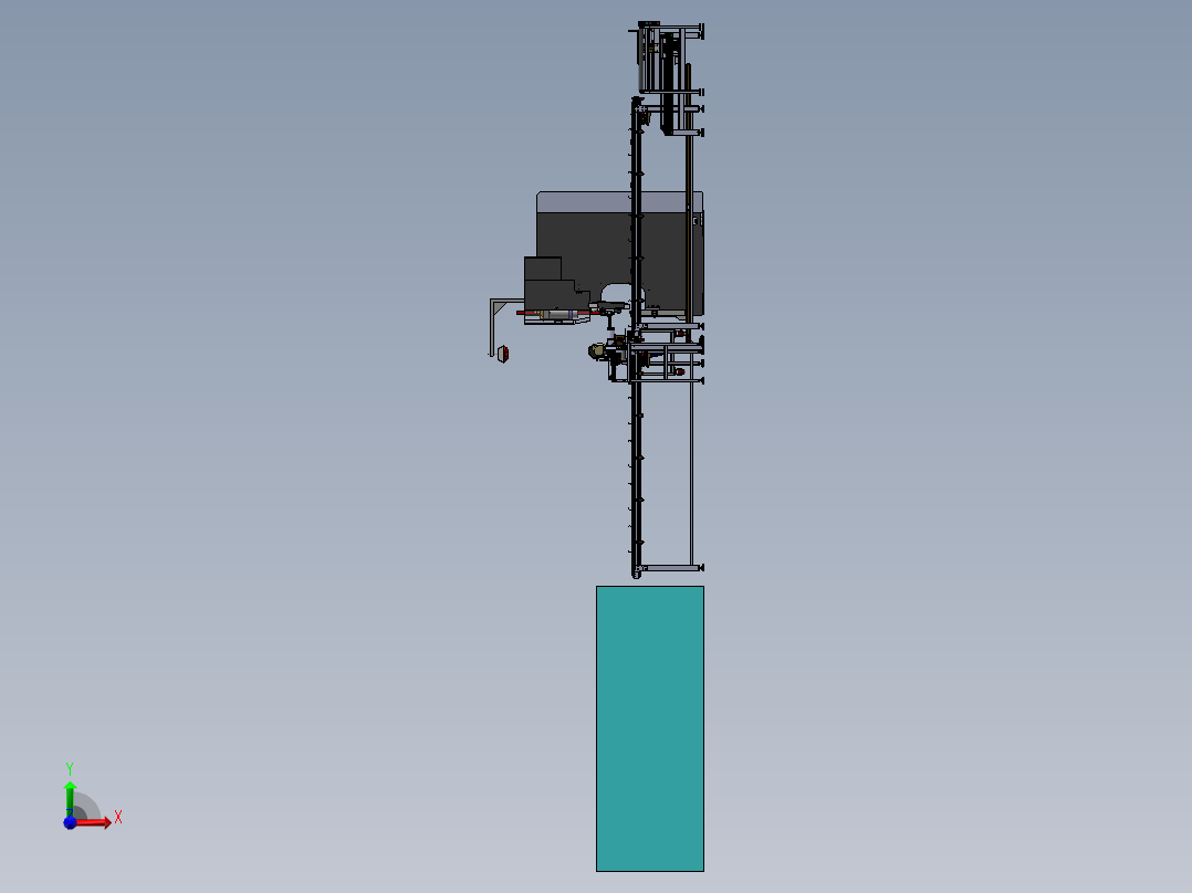 电梯门板加强筋自动放料生产线SW19设计前视图