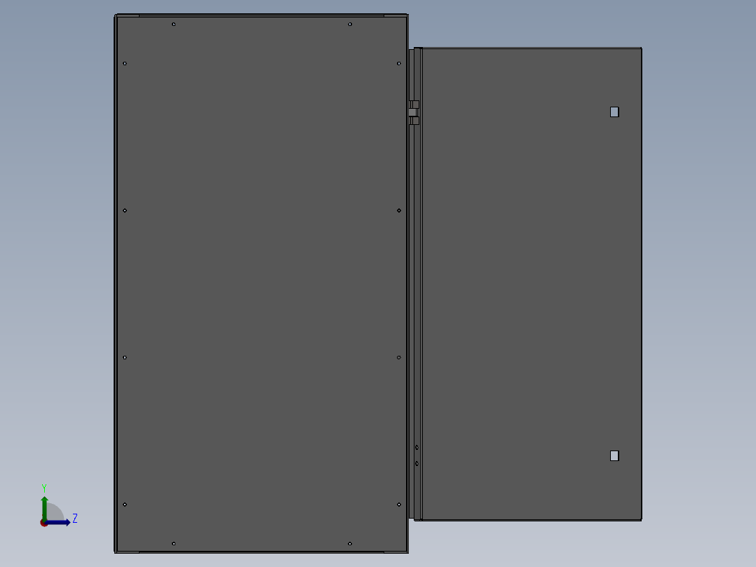 电柜电气柜电控箱SW2011钣金含特征左视图