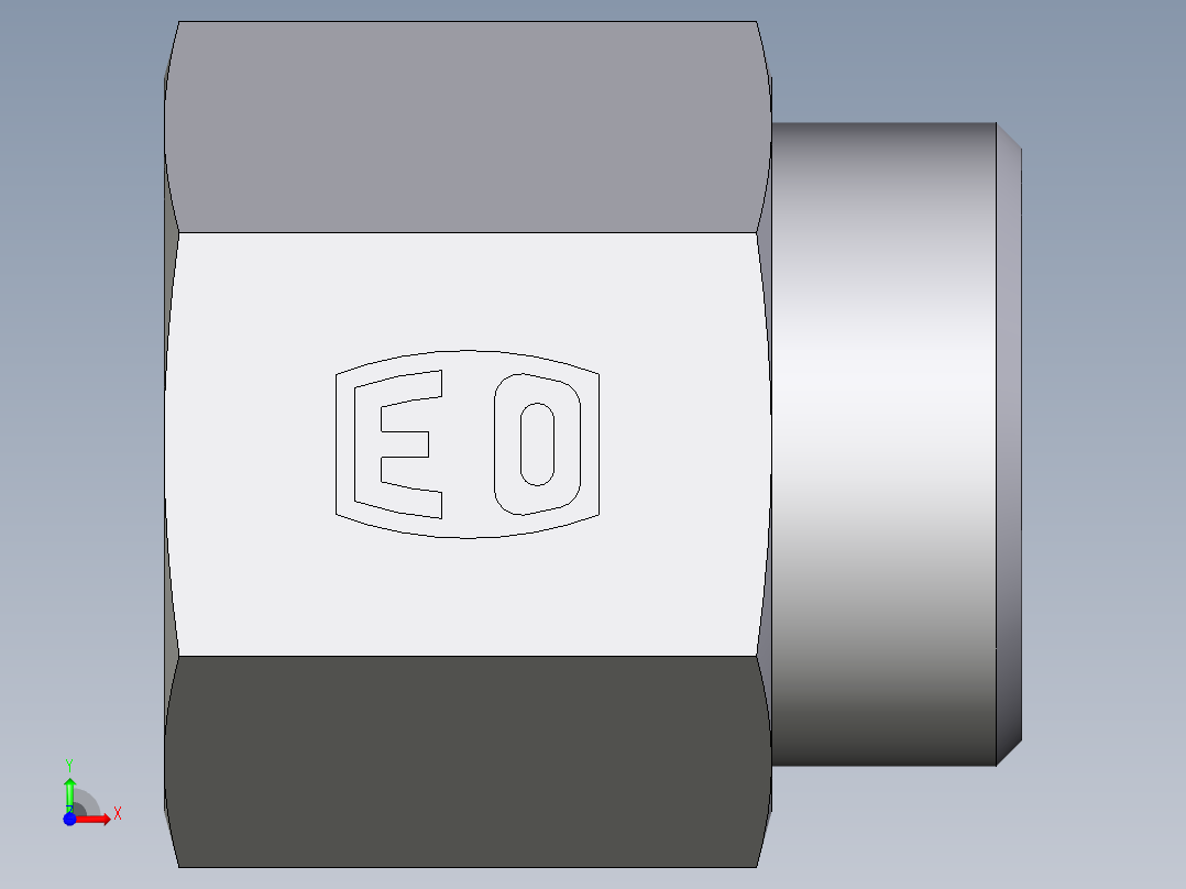 卡套式工业通用硬管接头EO_Swivel_connector_GAI28L1NPT71X前视图