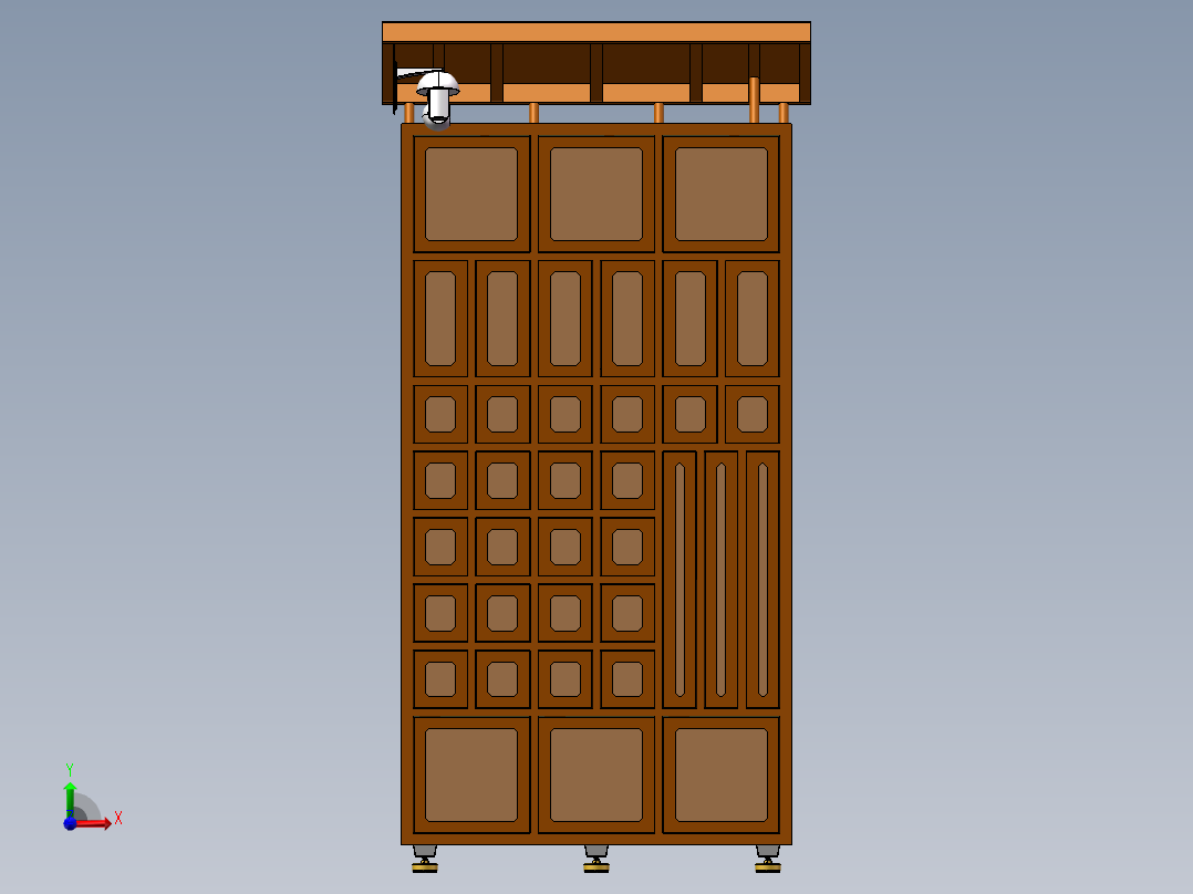 快递储存柜3D模型前视图