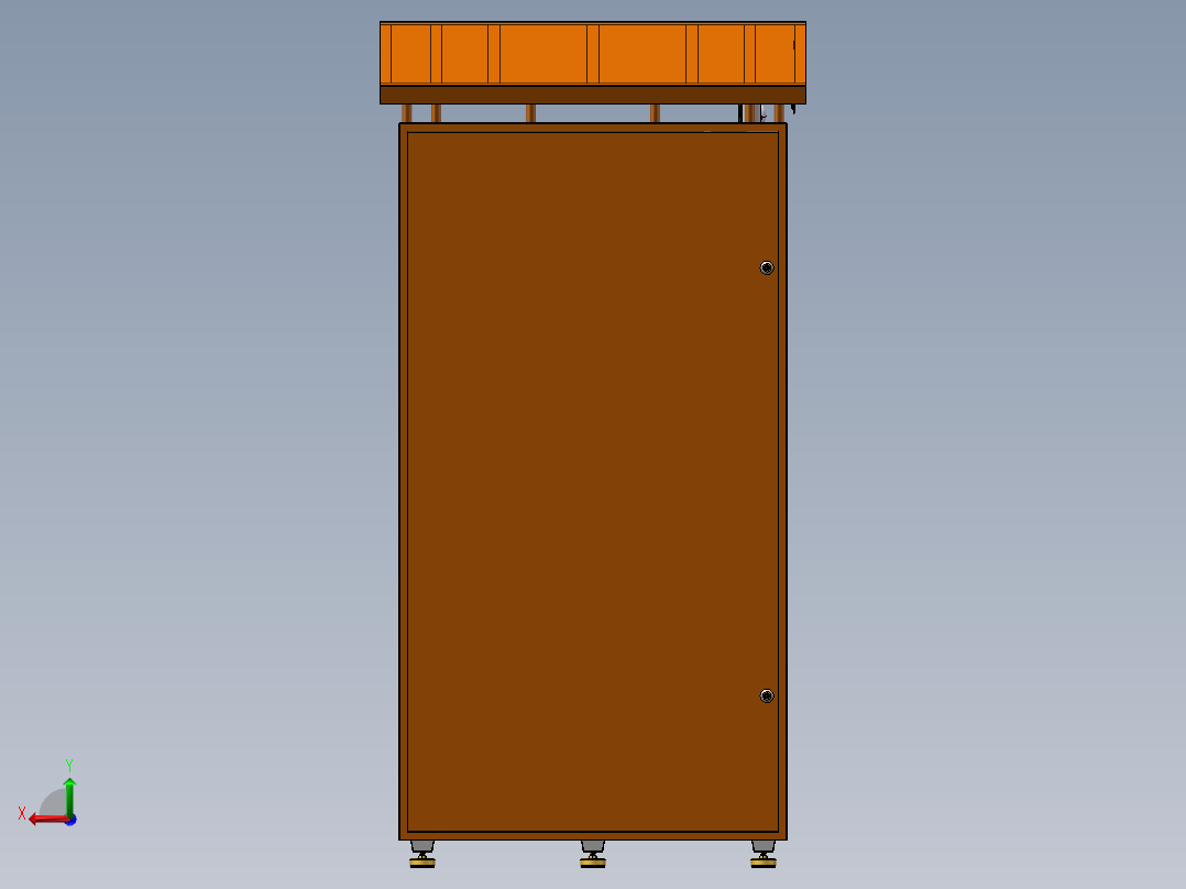 快递储存柜3D模型后视图