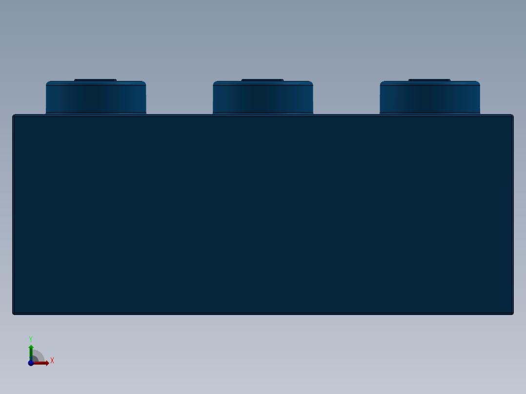 乐高套装 4421基本积木-300223 Bright Blue Brick 2 x 3.SLDPRT前视图