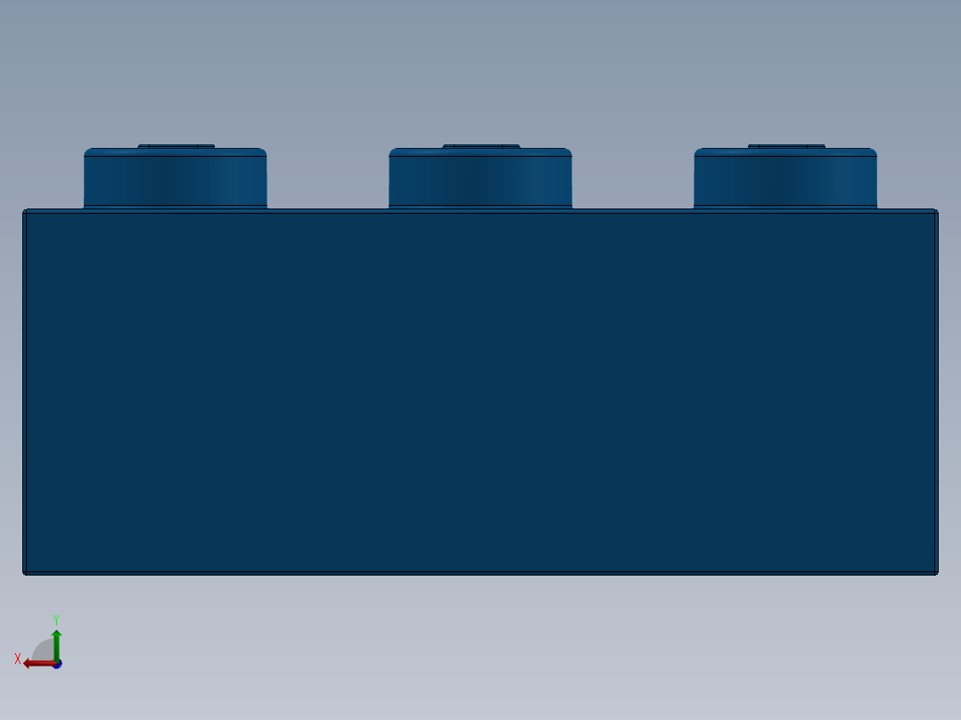 乐高套装 4421基本积木-300223 Bright Blue Brick 2 x 3.SLDPRT后视图