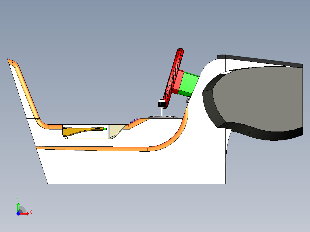 大蜥蜴跑车内部前视图