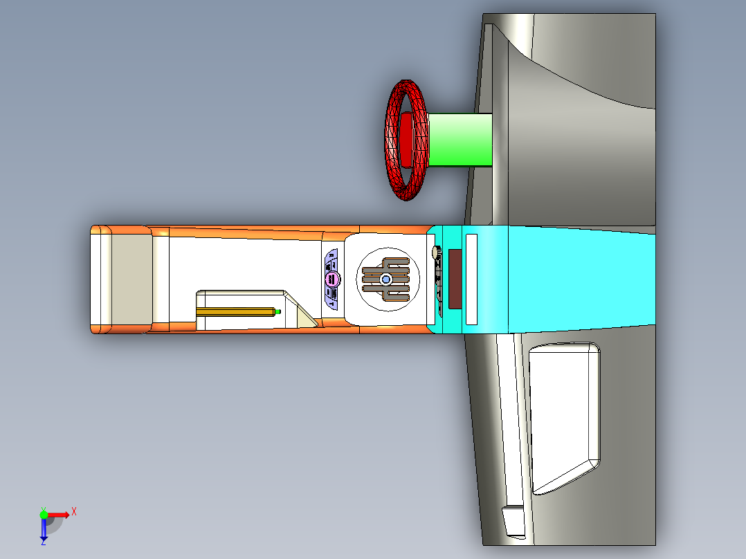 大蜥蜴跑车内部俯视图