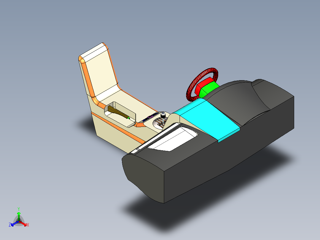 大蜥蜴跑车内部正等轴测图