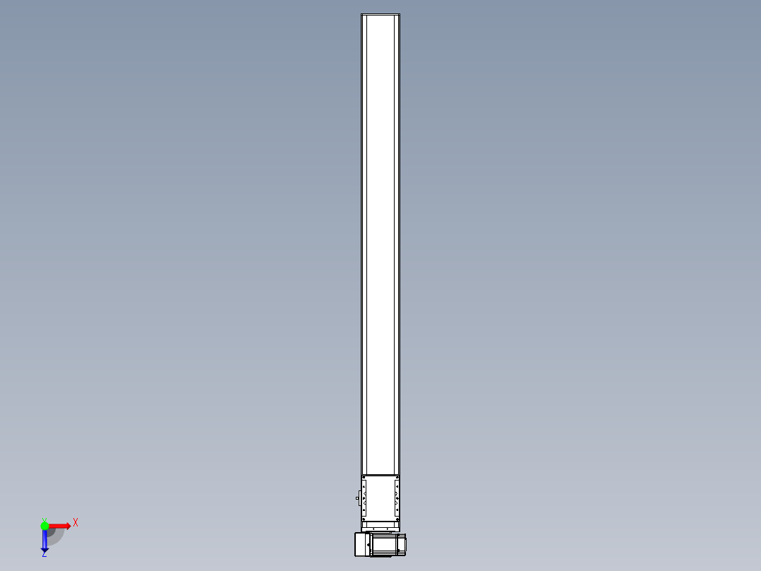 同步带全封闭直线模组TPA-HCB-105D-90-L1200-LU-Y-P20-N3俯视图