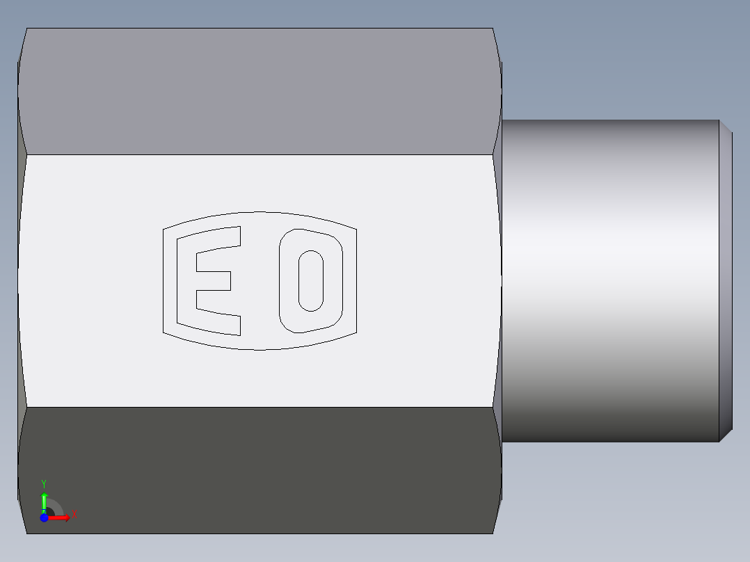 卡套式工业通用硬管接头EO_Swivel_connector_GAI08LR71X前视图