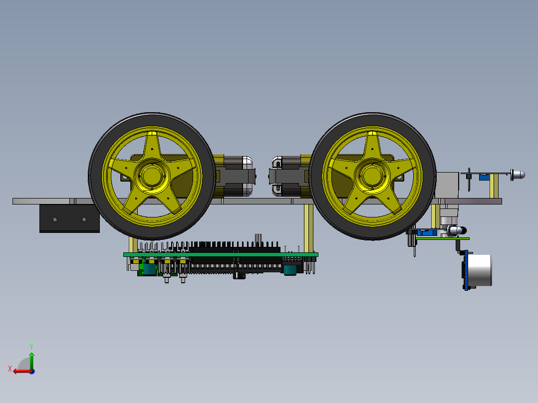 红外避障小车后视图