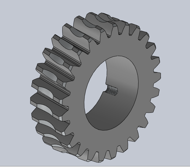蜗轮蜗杆差动齿轮结构3D图纸 Solidworks设计