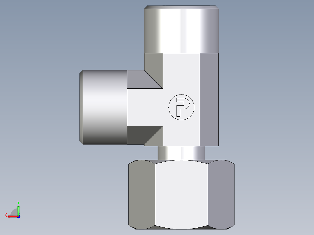 卡套式工业通用硬管接头EO_Standpipe_run_tee_EVL14SOMDCF后视图
