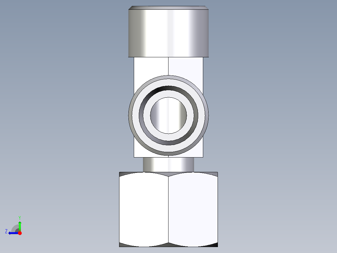 卡套式工业通用硬管接头EO_Standpipe_run_tee_EVL14SOMDCF右视图