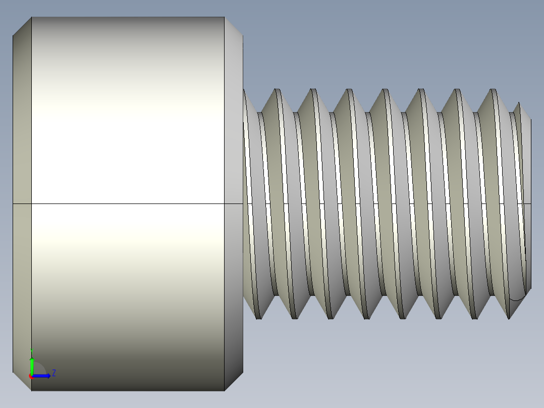 M8 x 1.25mm Thread 10mm LONG SOCKET HEAD CAP SCREW.IGS左视图