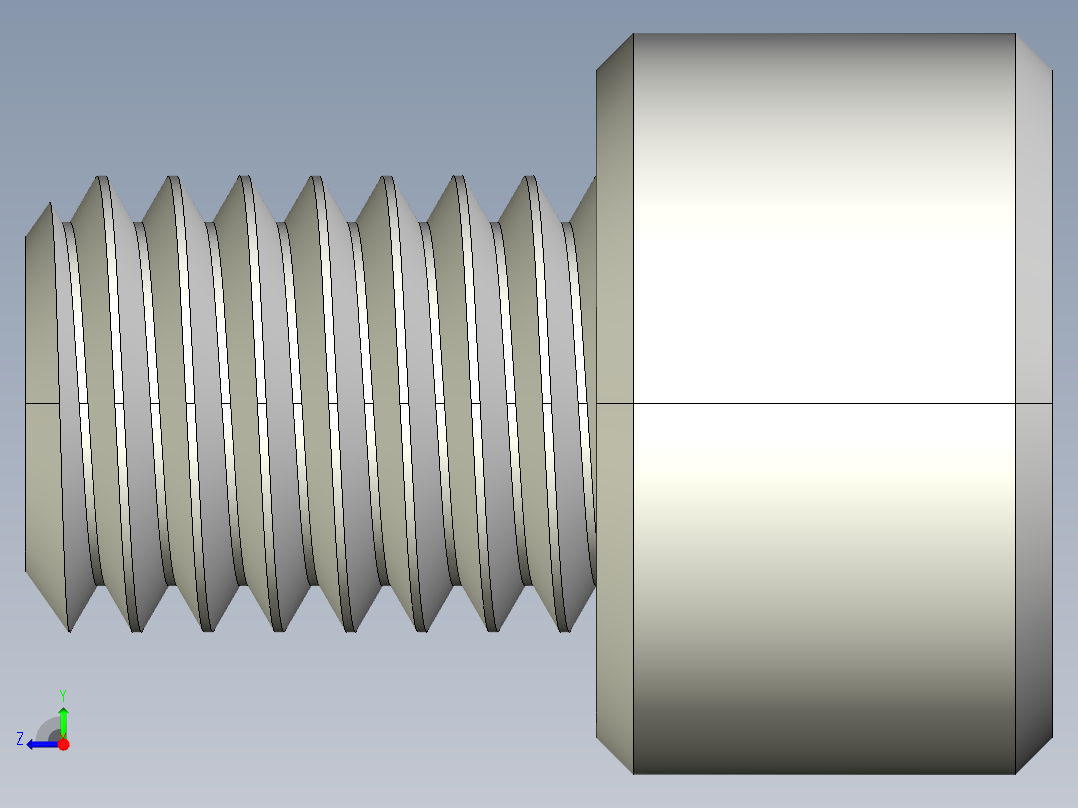 M8 x 1.25mm Thread 10mm LONG SOCKET HEAD CAP SCREW.IGS右视图