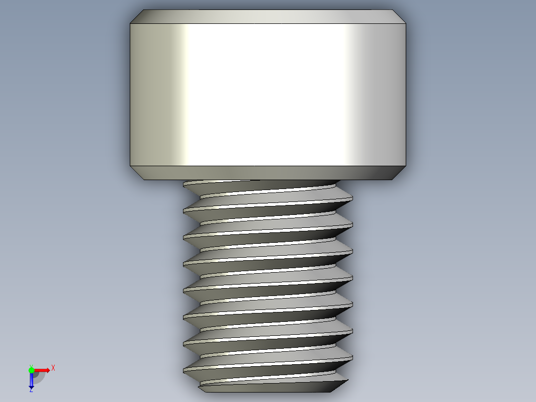 M8 x 1.25mm Thread 10mm LONG SOCKET HEAD CAP SCREW.IGS俯视图