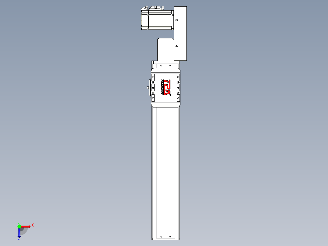 同步带全封闭直线模组TPA-HCB-85D-90-L350-ML-Y-P20-N3俯视图