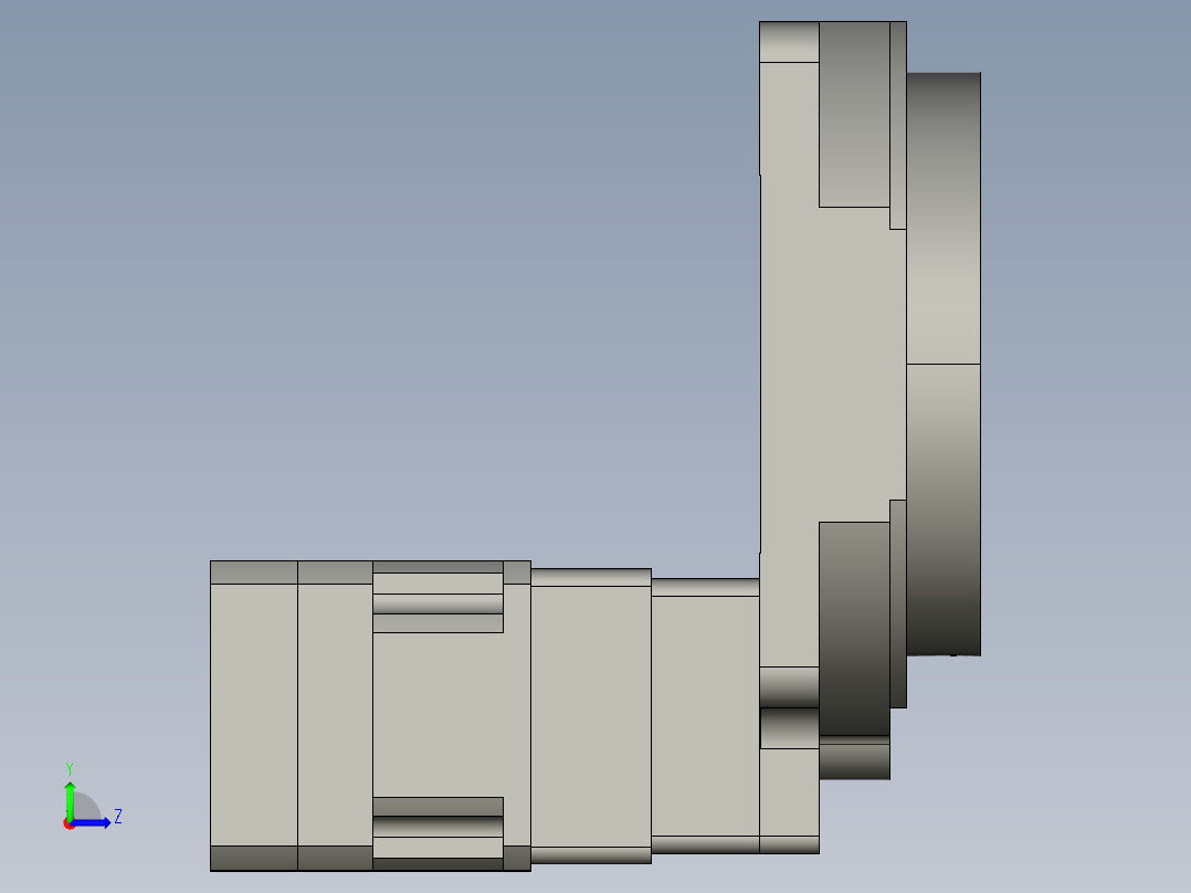 中空旋转平台KFN200-L2-50-NM5配单级斜齿减速机左视图
