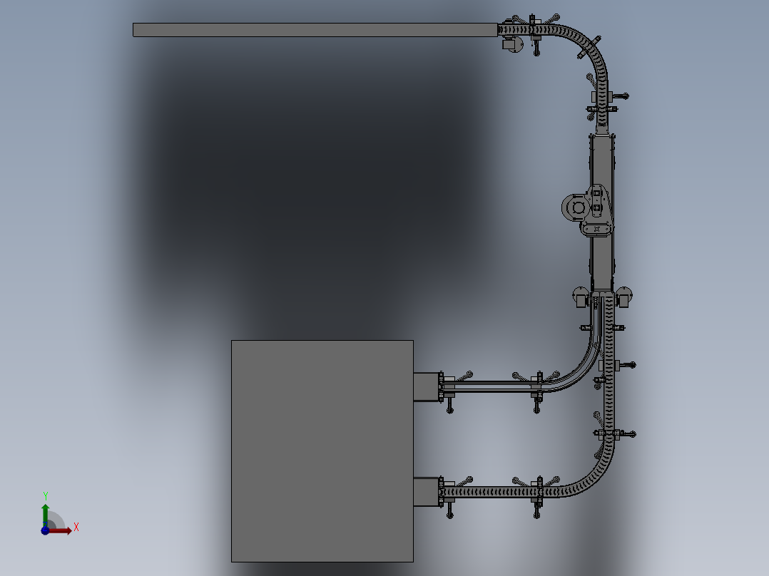 226不锈钢链板输送机系统前视图