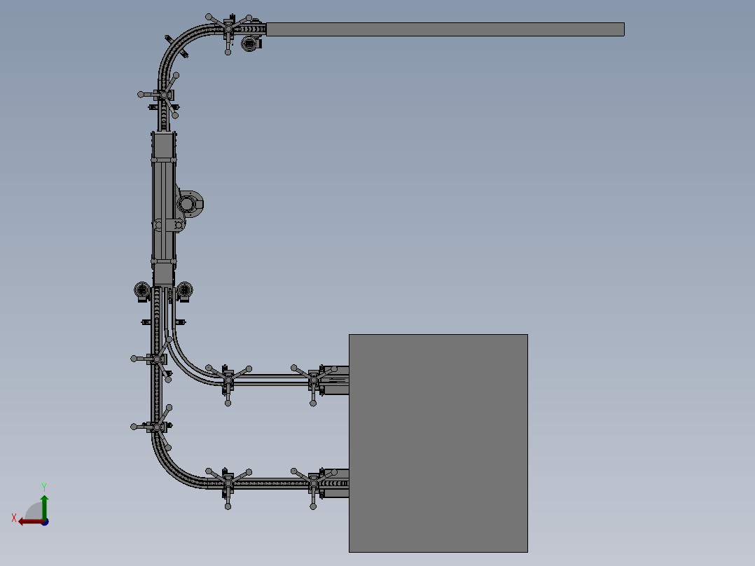 226不锈钢链板输送机系统后视图