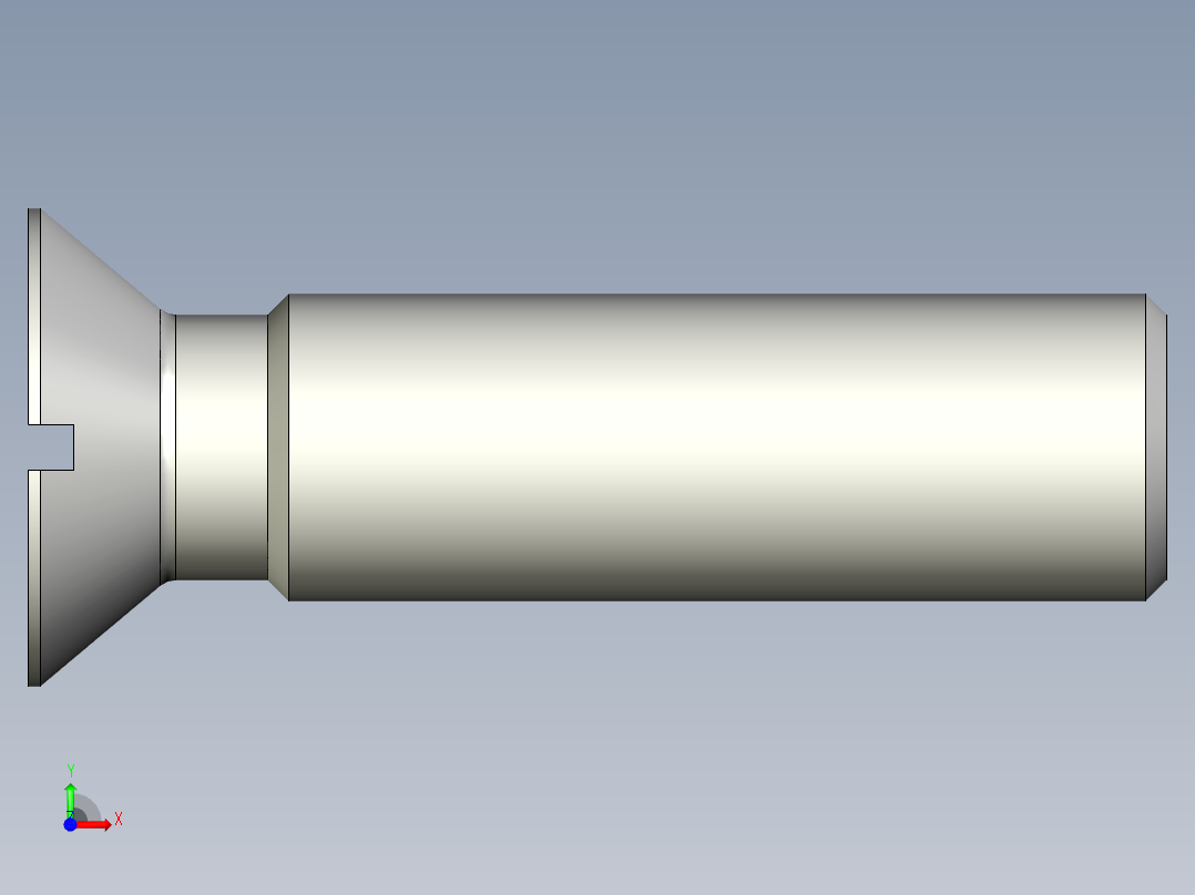 沉头螺钉-Screw_-M27-L100_79-42-4x4-40_-Countersunk_head.stp前视图