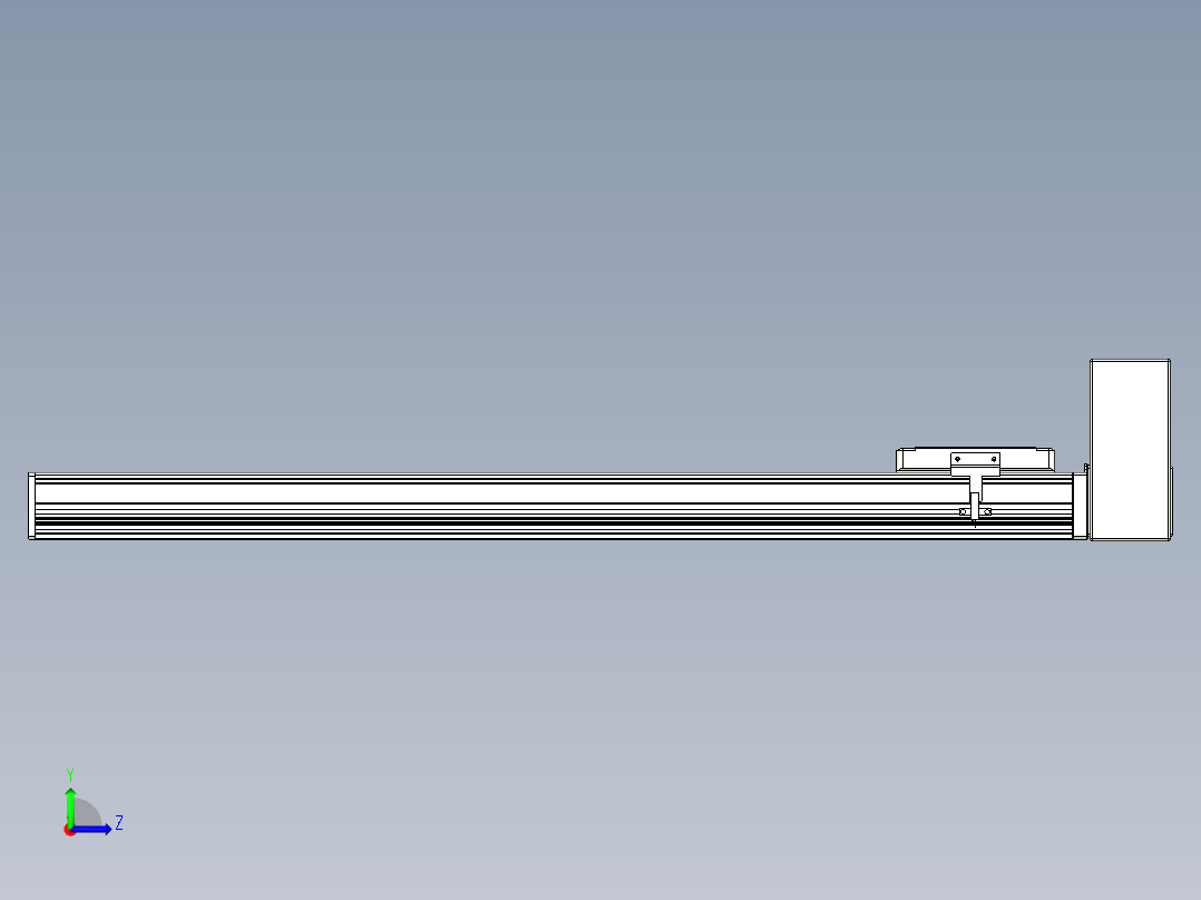 同步带全封闭直线模组TPA-HCB-105D-90-L650-LU-Y-P20-N3左视图