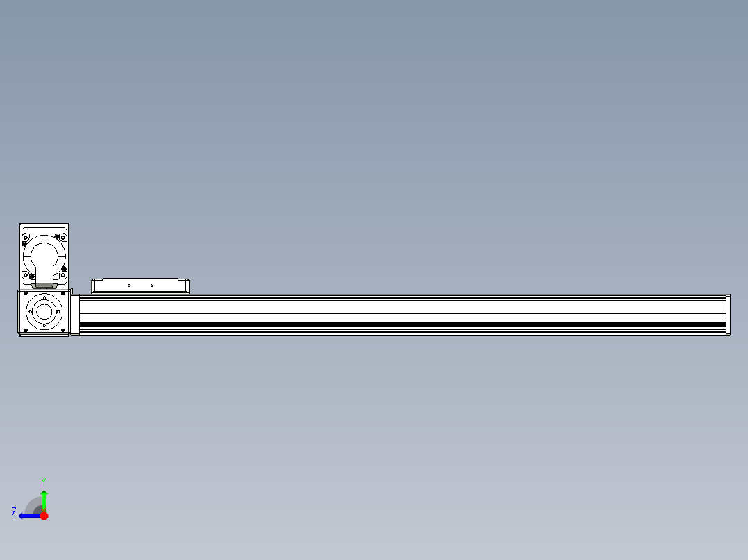 同步带全封闭直线模组TPA-HCB-105D-90-L650-LU-Y-P20-N3右视图