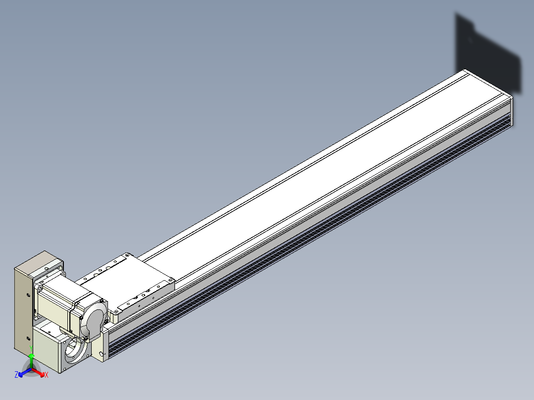 同步带全封闭直线模组TPA-HCB-105D-90-L650-LU-Y-P20-N3正等轴测图