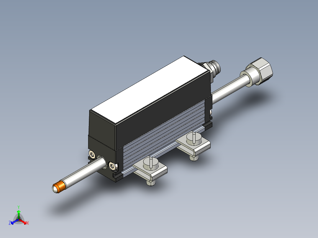 NOVOTECHNIK直线位移传感器TE1 - 系列 - 带复位弹簧正等轴测图