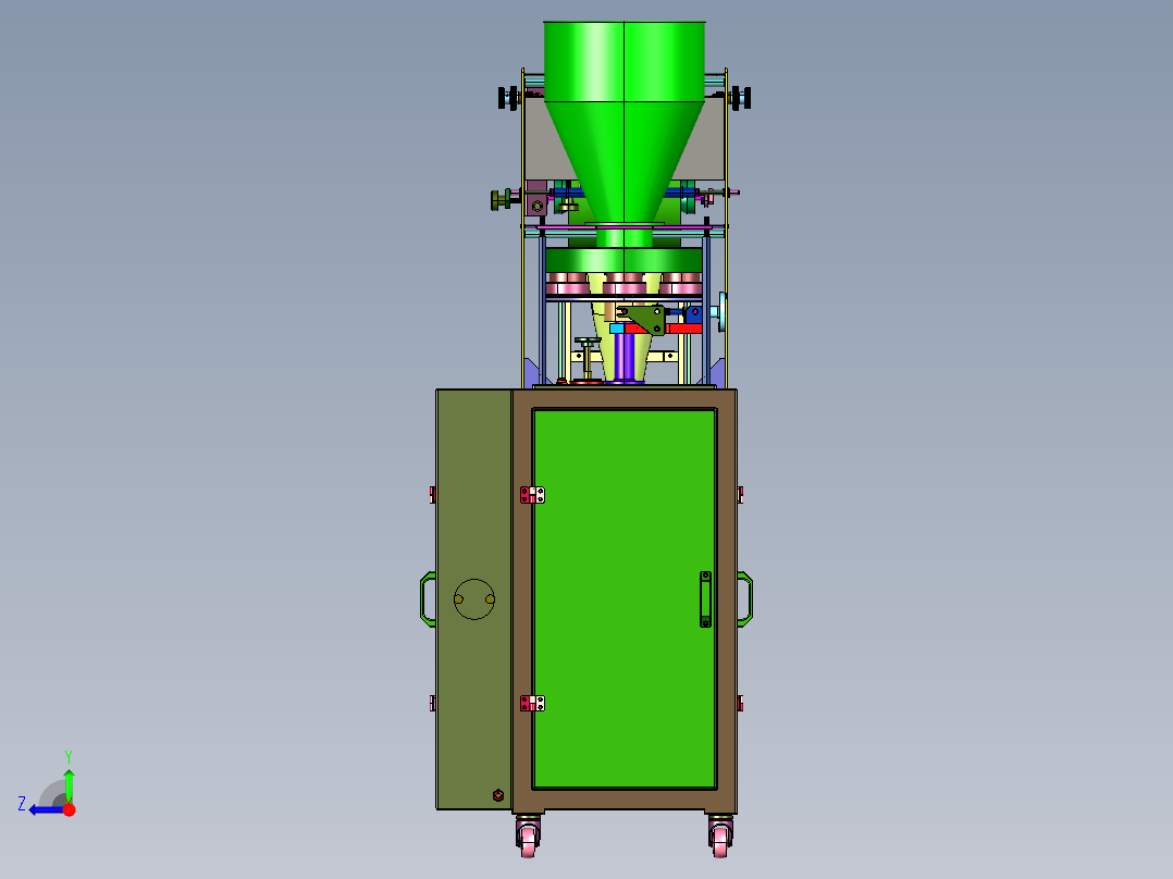 粉末粉剂长条形背封立式打包机右视图