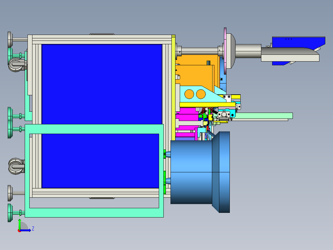 B类CCD检测扣盖子自动机带自动装管左视图