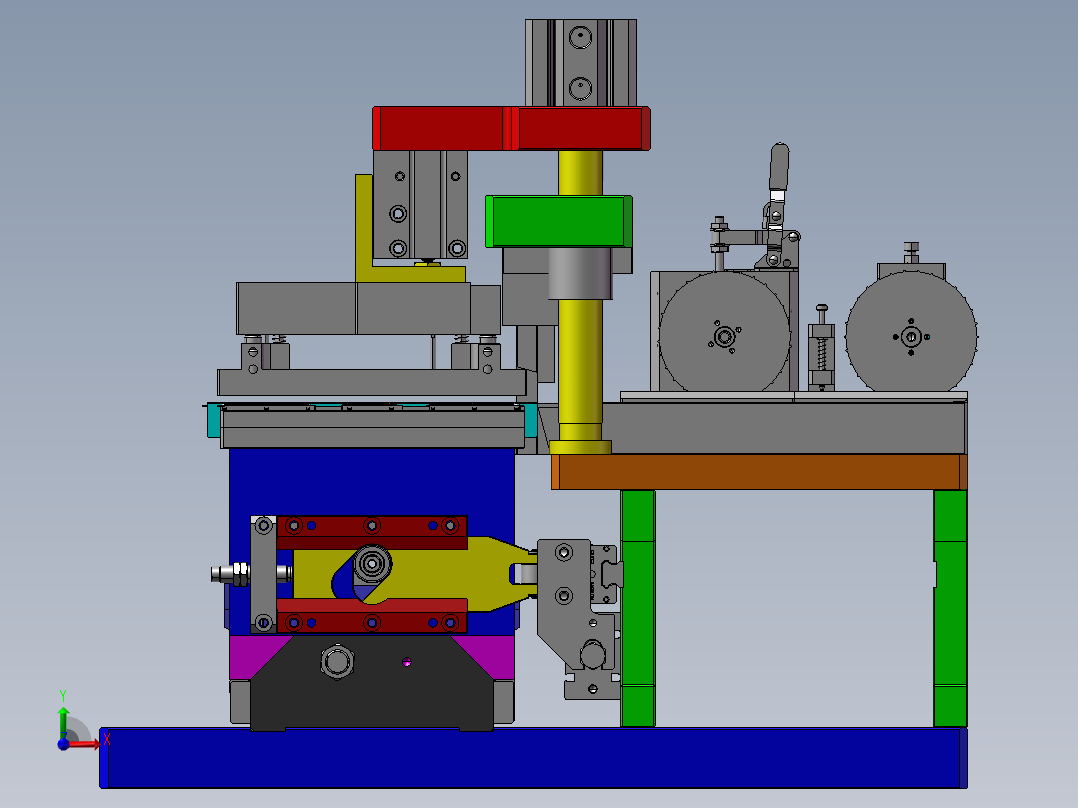 B4_凸轮裁切机构三维设计前视图