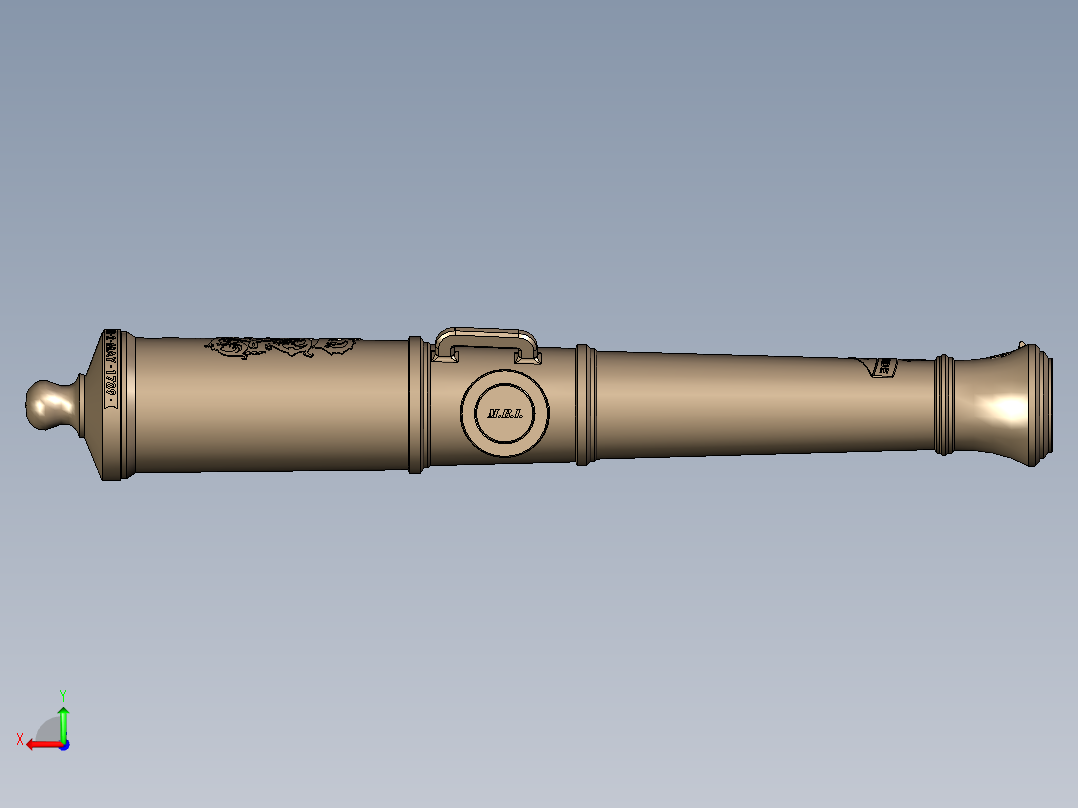可移动大炮后视图