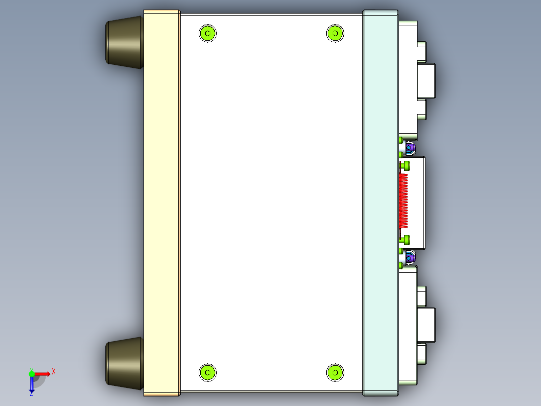 出口插头外壳侧面贴膜治具俯视图