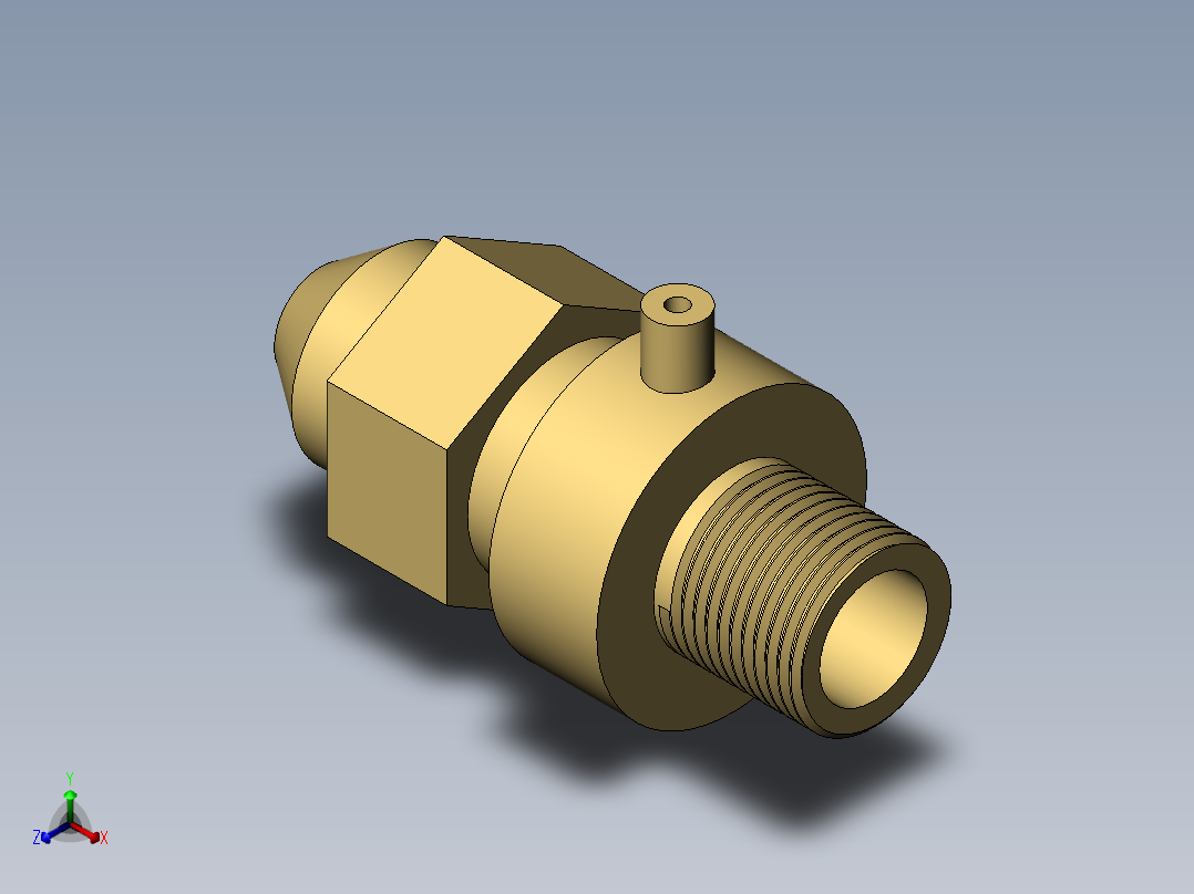黄铜喷嘴正等轴测图