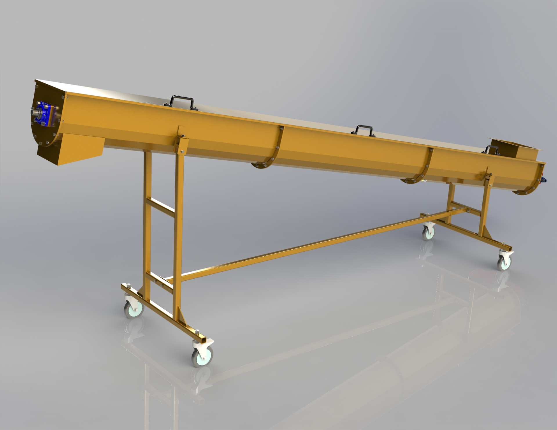 齿轮电机驱动的倾斜螺旋小麦输送器设计