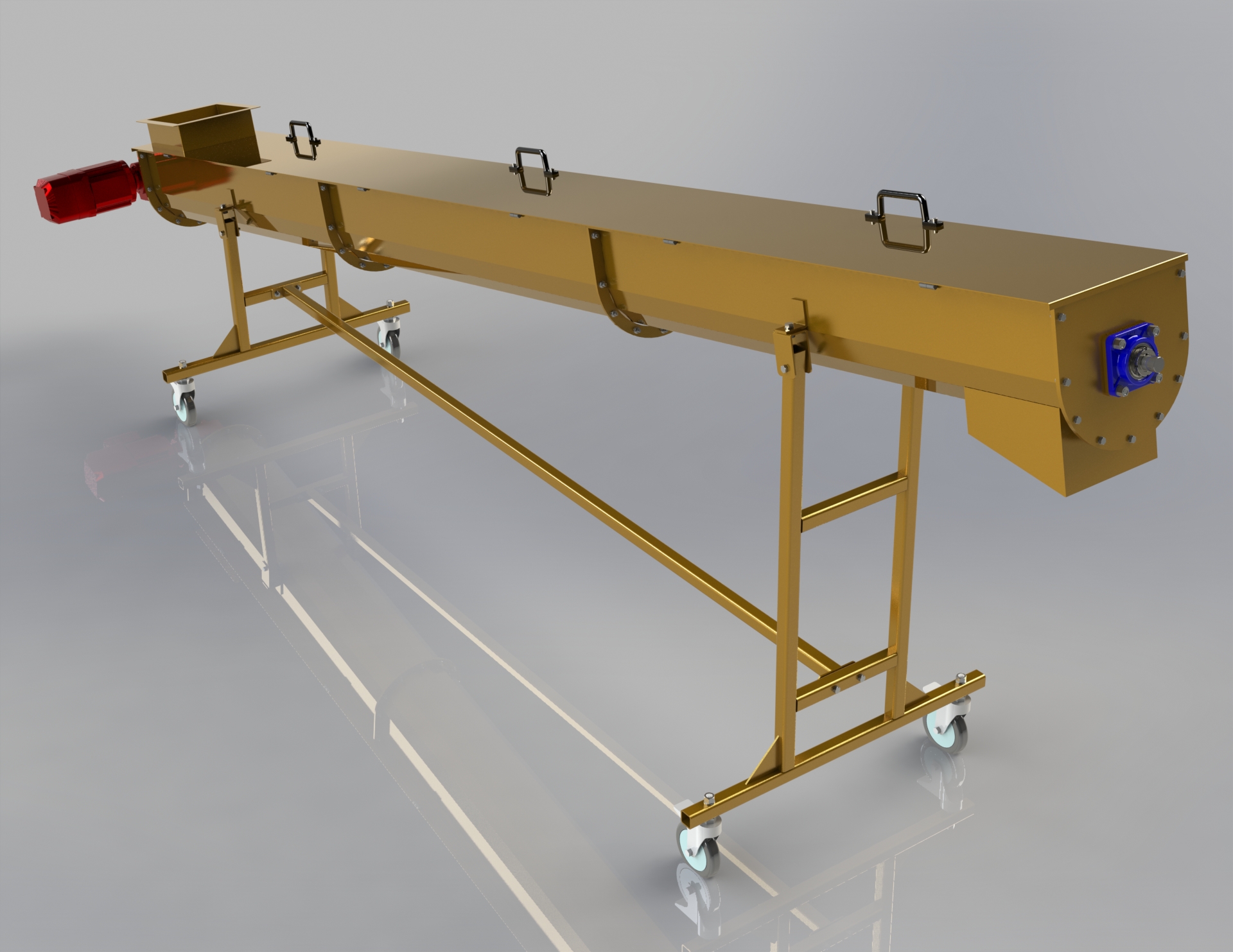 齿轮电机驱动的倾斜螺旋小麦输送器设计