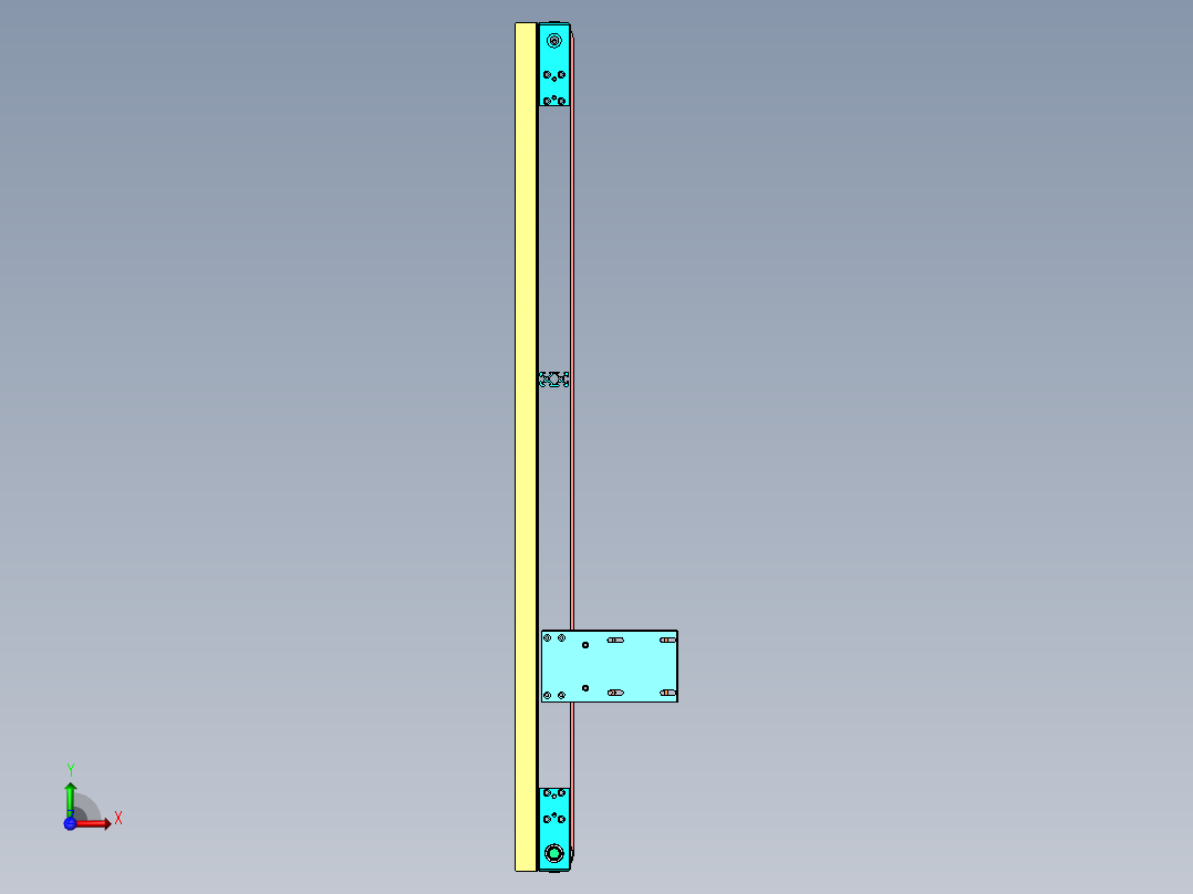 1.187米x0.26米双带输送机构前视图