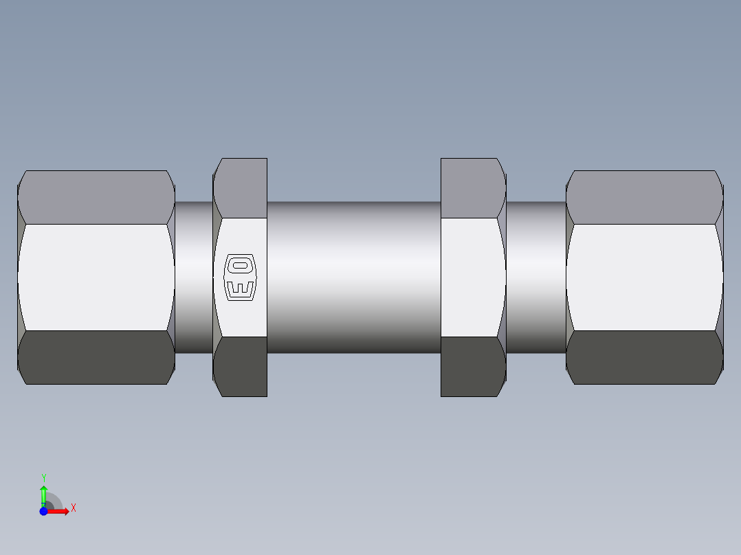 卡套式工业通用硬管接头EO_Bulkhead_union_SV08ZL71前视图