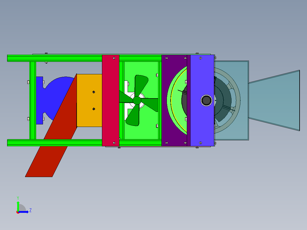 玉米脱粒机三维图及动画仿真左视图