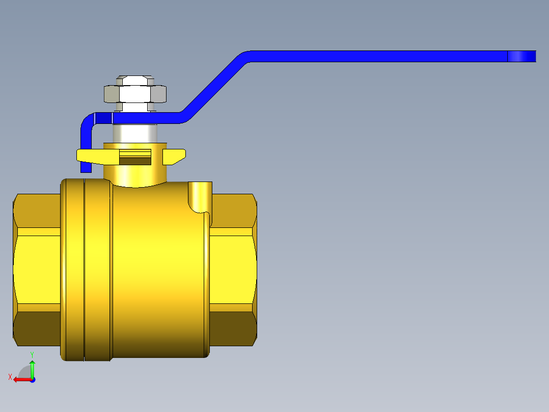 管道手动球阀-水管开关阀-手动阀门395_05_E_1后视图