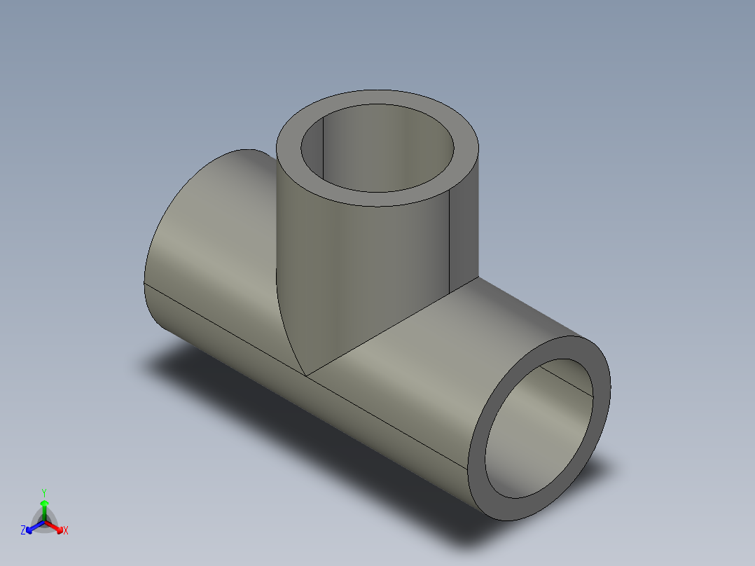 船舶管路系统SeaCor_Tee_SxSxS_37J101007_0.75in正等轴测图